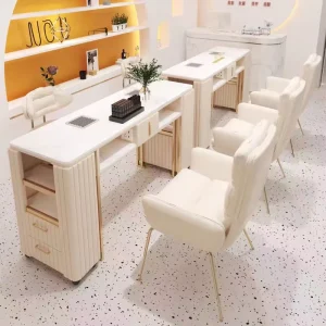 YS-0687N Modern Professional Wood Manicure Table Dust Collector Eco-Friendly Customizable Salon Nail Bar Furniture Home Living