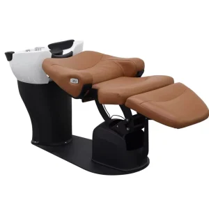 Yalong Modern Electric Automatic Shampoo Chair Semi reclining Leather Customizable High end Salon specific Ceramic 3 year