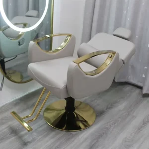 Yayou Inclined Style 175 Degree Recline Plywood Frame Chrome Base Steel Footrest Hairdressing Styling