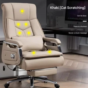 Yazhi Office Furniture Electric Massage Cowhide Office Chair Boss Office Chair Executive Chair for Workplace