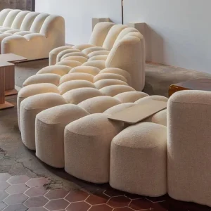 Yicheng Beauty Fabric S-Shape Corner Low Arm Sectional Sofa for Home Living Room Furniture Cloud Sofa for Sale