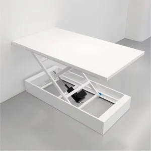 Yicheng Korean Style White Electric Pedicure Lift Table Modern Minimalist Foot Care Station Professional for Beauty Nail Salon