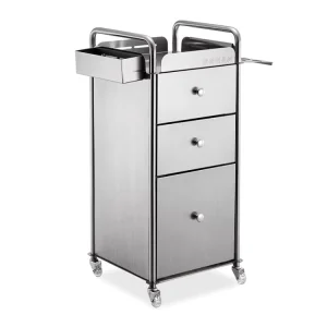 Yicheng Stainless Steel Salon Trolley With Storage Cabinet Mobile Hairdressing Utility Cart for Beauty Salon Spa Equipment