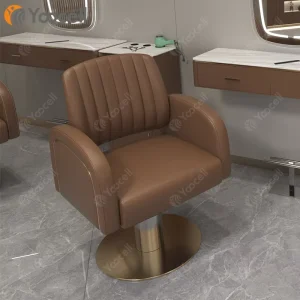 Yoocell New Style Hair Salon Furniture Brown and Black Barber Chair Weight Barber Chairs Vintage Barbershop