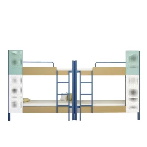 Youth Apartment School Hotel Dormitory Bedroom Bunk Bed Upper and Lower Bunks Simple Artistic Double Decker Iron Frame Bed