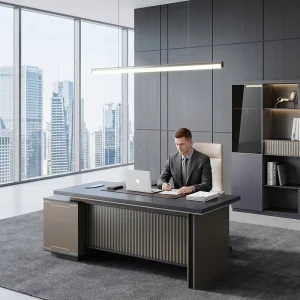 ZITAI Boss CEO Minimalist Modern Single Manager Supervisor’s Desk Office Table and Chair Combination Executive Office Desk