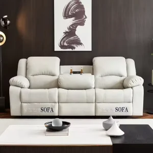 Zero Wall First Class Multi Functional Leather Sofa Set Modern Design Small Home Theater Living Room Apartment Metal