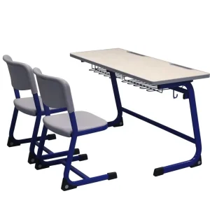 Zitai Classroom Furniture School Sets Student Desk and Chair 2 Person Double Students Desk and Chair