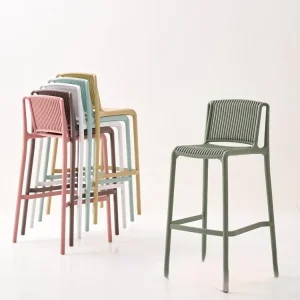 bar Furniture Industrial Commercial PP Plastic High Chair Kitchen Handmade bar Stools Hollow Out bar Chairs Outdoor