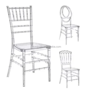 clear Crystal Plastic Acrylic Resin Chiavari Wedding Event Hotel Banquet Chair