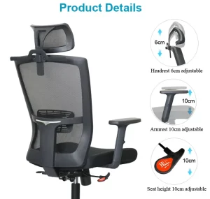 high backrest with headrest office chair office furniture ergonomic chair staff chair