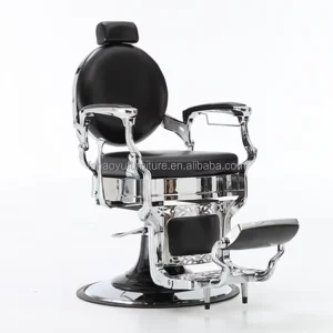 high quality metal frame barber chair 360 degrees rotation height adjustment reclining barber chair for barber workshop