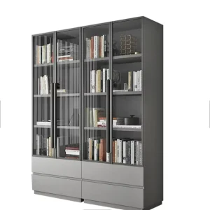 nordic library furniture storage cabinet living room luxury wooden bookcases