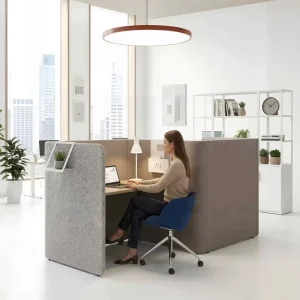 office furniture Eco-friendly Modular Office Desks sound absorption Modern soundproof booth Office Partitions with desk chair